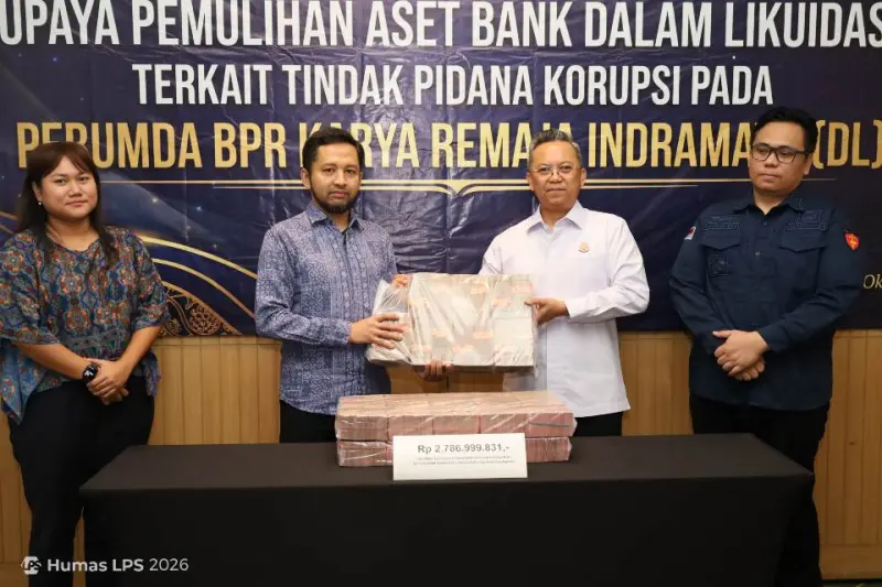 Kejari Indramayu Serahkan Rp2,78 Miliar Sitaan Korupsi BPR KRI ke LPS