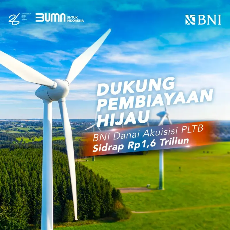 Dukung Transisi Energi Hijau, BBNI Danai Akuisisi PLTB Sidrap Rp 1,6 Triliun