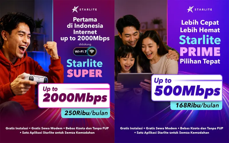 Solusi Sinergi Digital (WIFI) Dobrak Batas Digital! Indonesia Resmi Masuki Era Internet Wi-Fi 7 Melalui Starlite SUPER Internet Super Cepat Hingga 2.000 Mbps, Kini Hadir dengan Harga Merakyat