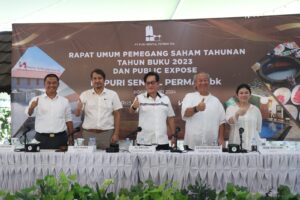 Jajaran Manajemen PT Puri Sentul Permai Tbk (KDTN) saat melaksanakan Rapat Umum Pemegang Saham Tahunan 2023