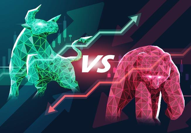 ilustrasi bullish vs bearish