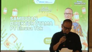 Direktur Utama Elnusa Bachtiar Soeria Atmaja dalam Media Engagement Elnusa, di Jakarta, Jumat (14/3).