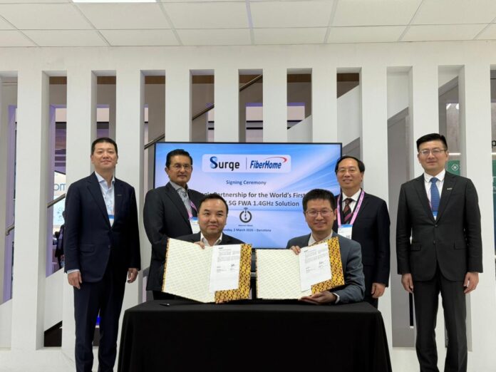 SURGE dan FiberHome Menandatangani Kerja Sama Strategis untuk Solusi 5G FWA 1,4GHz Komersial Pertama di Dunia
